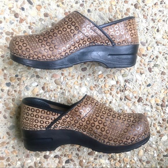 Sanita Original Danish Clog Polka Dot Circles Nurse Comfort Shoes Size 7 - Picture 3 of 10